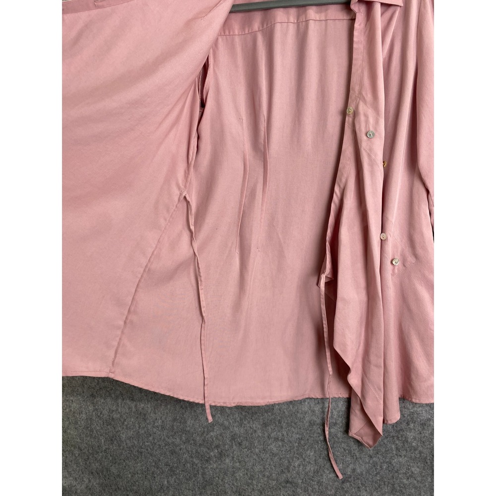 Soft Surroundings Blush Pink Tencel Asymmetrical Button Tunic Top‎ Women's M - Picture 11 of 13
